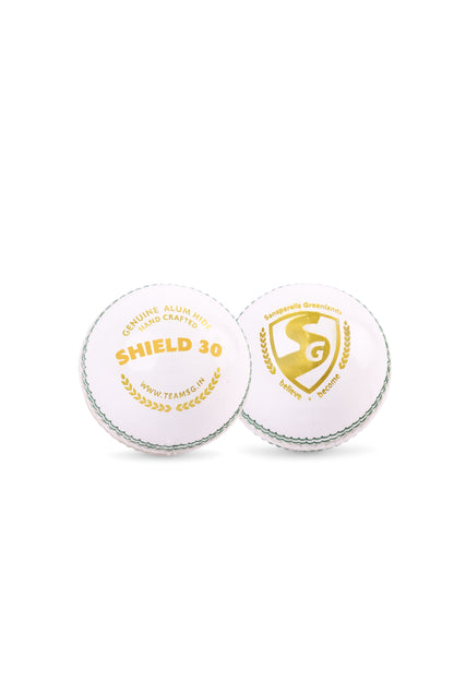 SG Shield 30 White Cricket Leather Ball