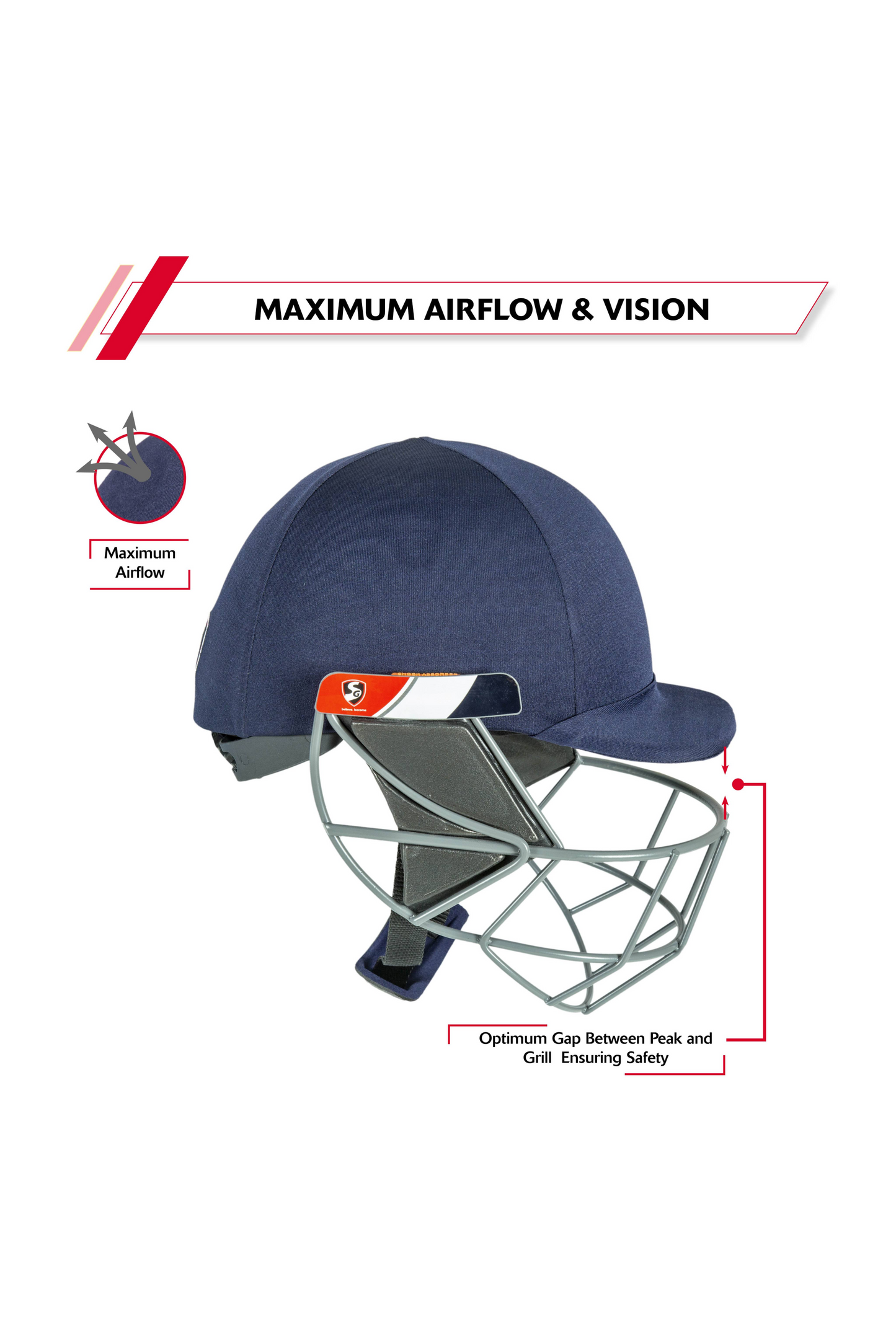 SG Aerotuff Cricket Helmet with Mild Steel Grill