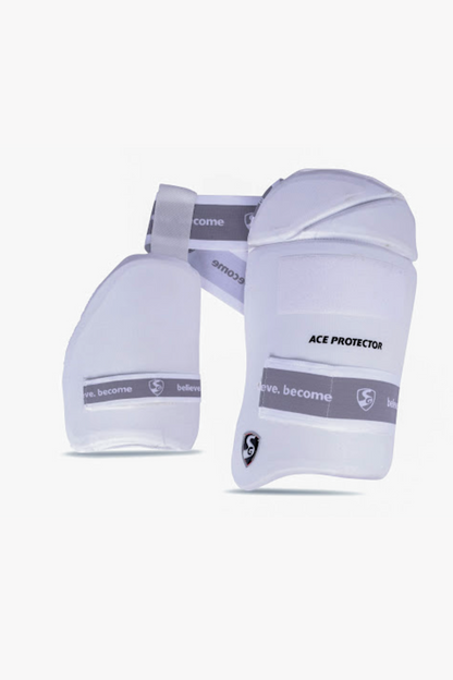 SG Combo Ace Pro Cricket Thigh Pad – White (Right Hand)